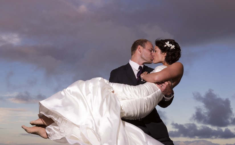 Hawaii destination wedding bride groom