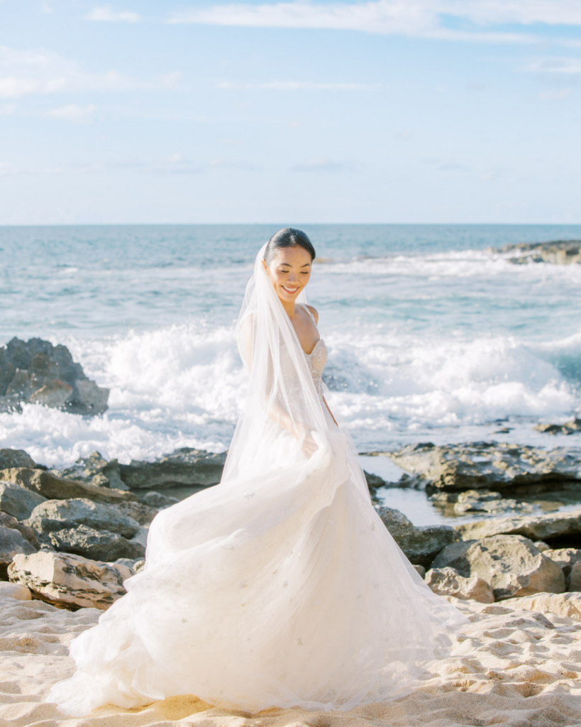 Best Beach Locations for Your Hawaii Elopement ~ Secret Beach Ko’Olina, Hawaii 3 Bride on the beach Koolina, Hawaii