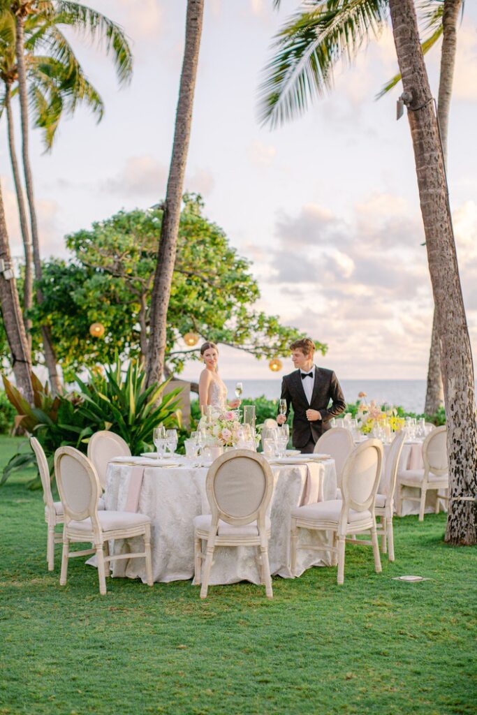 Four Seasons Resort Oahu | Luxury Hawaii Wedding Venue 11 a groom and bride at a wedding reception four seasons oahu hawaii
