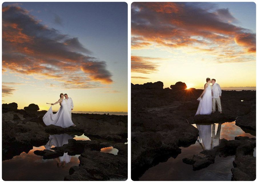 Hawaii destination wedding, north shore, oahu, beach sunset
