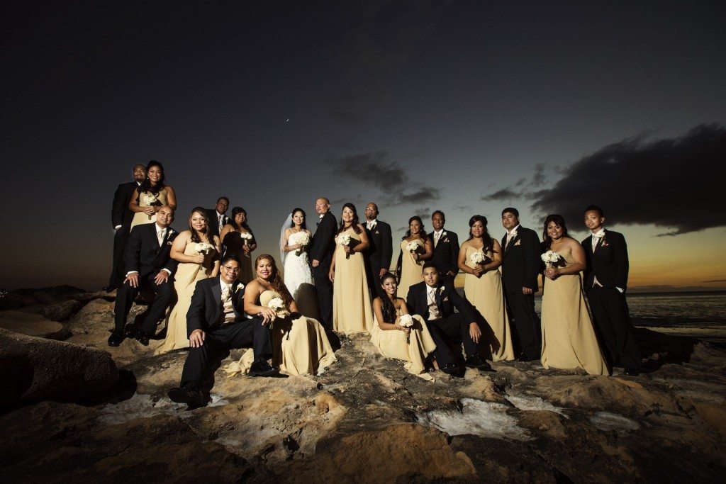 four seasons oahu- sunset-bridal party-oahu-wedding