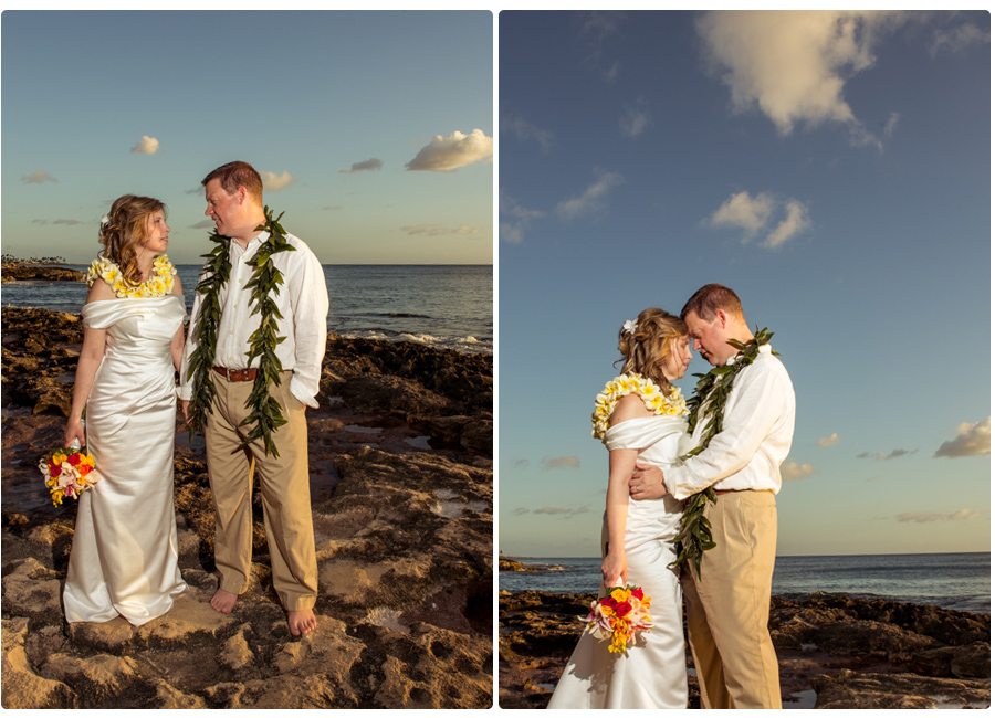 Lanikuhonua, beach, wedding on the beach, bride, groom