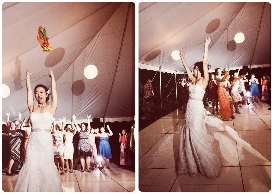 wedding-reception-bouquet toss-bride-groom-oahu-honolulu