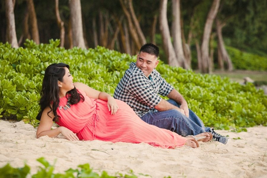 Waimanalo Beach Engagement - Couple in love
