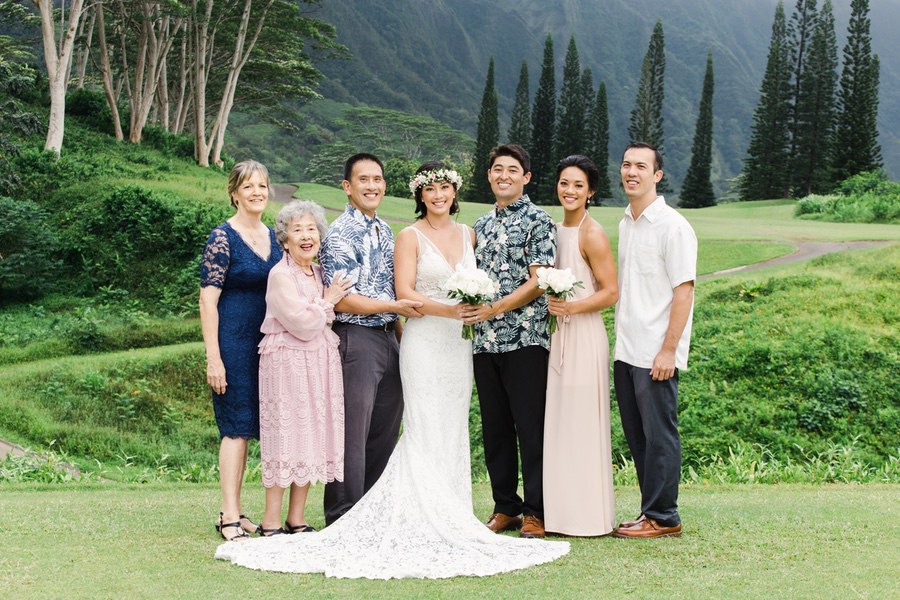 family formal portrait wedding hawaii