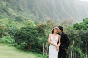 hawaii bride and groom portrait