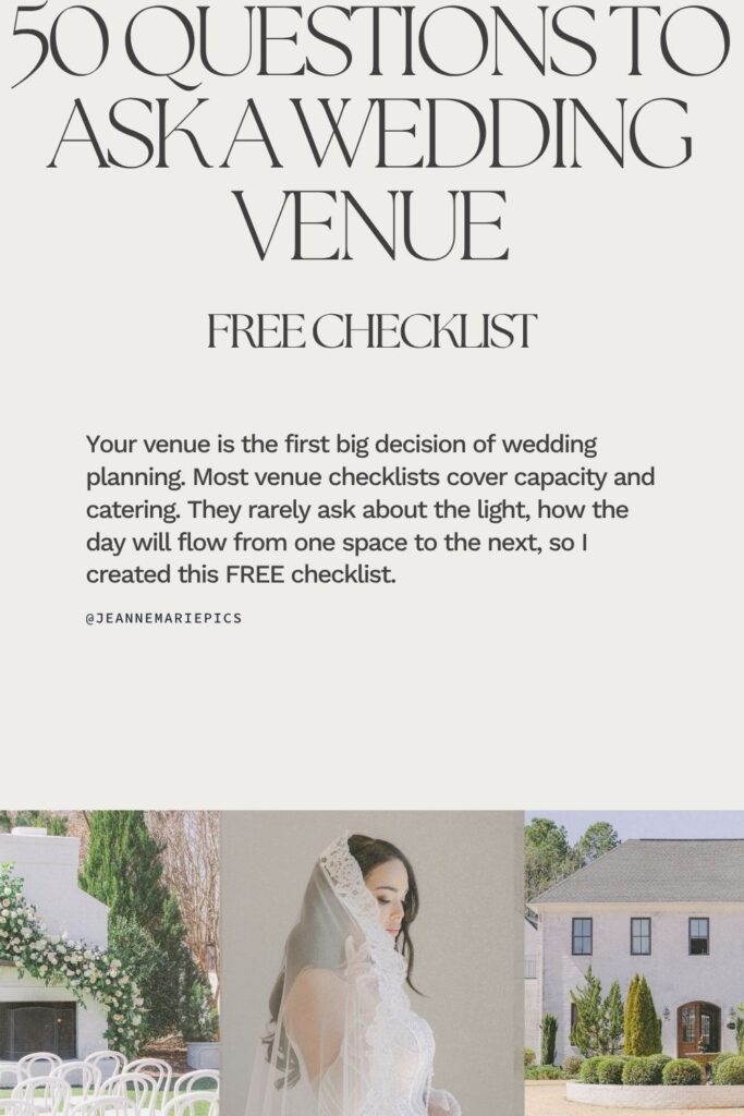 50 Questions to Ask a Wedding Venue Before You Book: A Raleigh Couple's Checklist 8 Wedding Venue Checklist