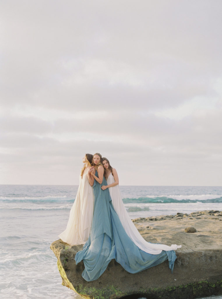 dreamy and ethereal bride on the beach california