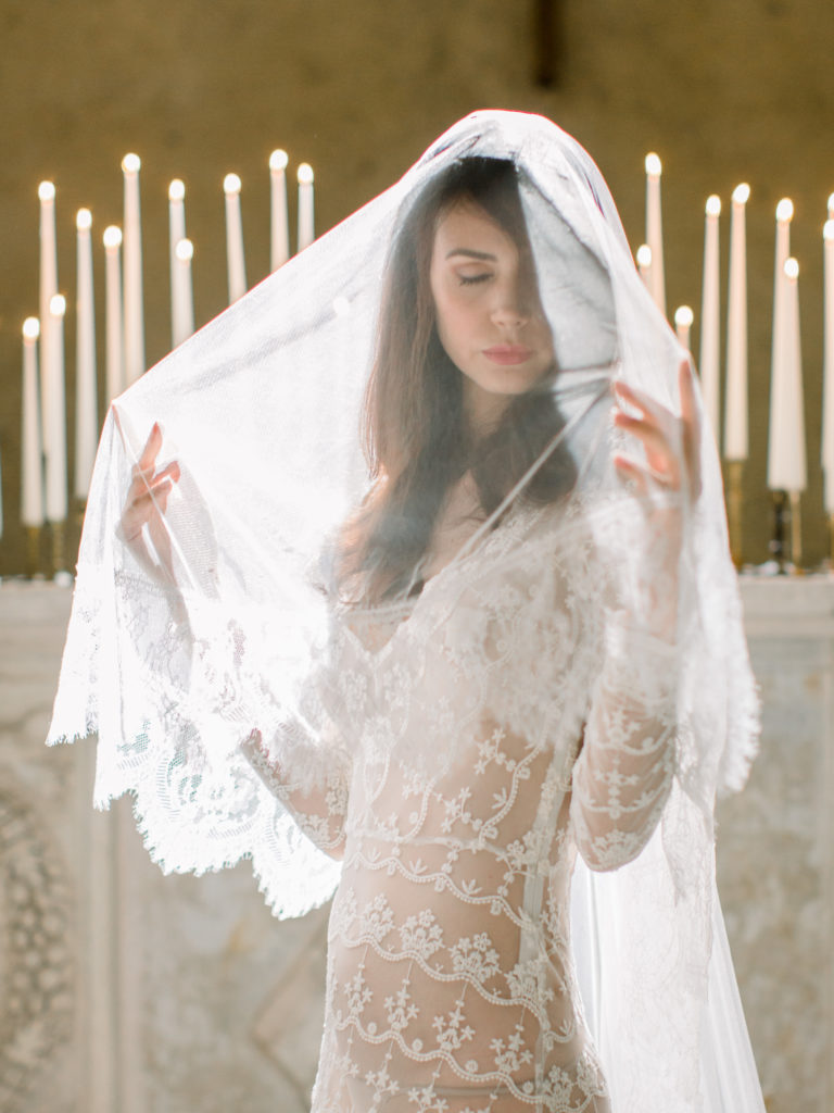 Bride in Veil Boudoir
