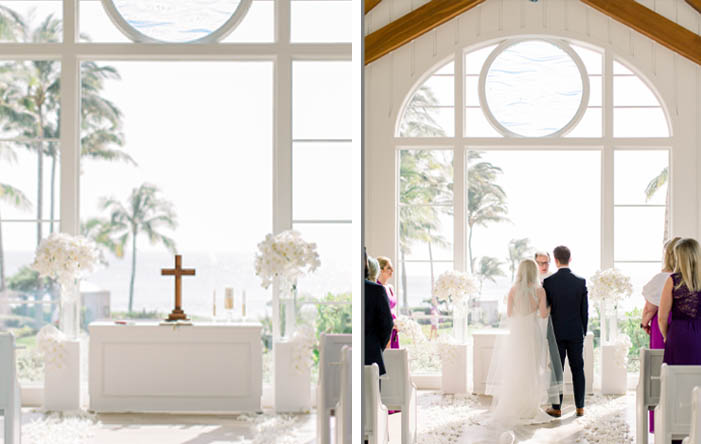 Modern Romantic Four Seasons Oahu Wedding 11 Four Seasons Oahu Wedding Chapel Ceremony 55