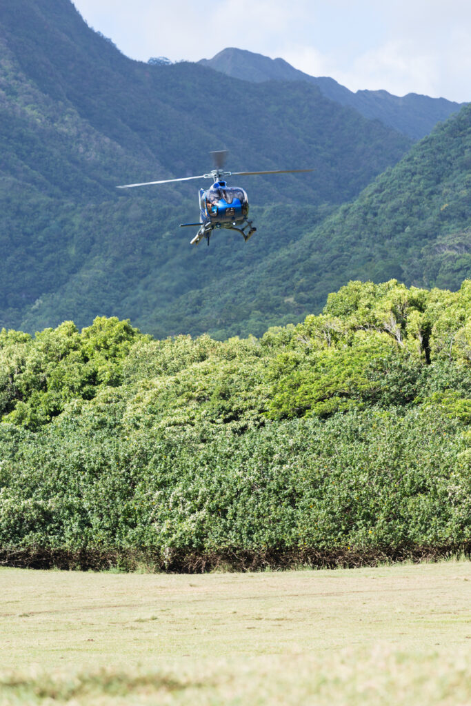 Four Seasons Resort Oahu | Luxury Hawaii Wedding Venue 4 Kualoa Ranch Helecoptor 8735