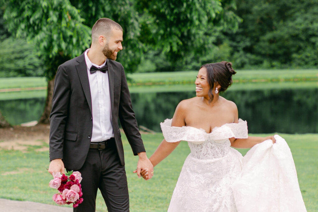 A Joyful Summer Wedding at a Private Estate in Raleigh, NC 17 bride and groom enjoying an intimate moment - raleigh nc wedding photographer