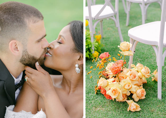 A Joyful Summer Wedding at a Private Estate in Raleigh, NC 10 a man and woman about to kiss