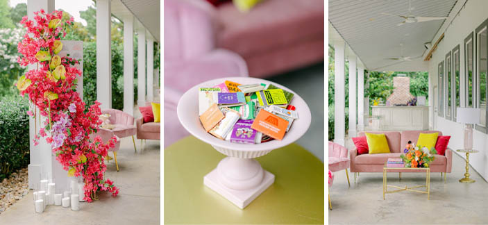 A Joyful Summer Wedding at a Private Estate in Raleigh, NC 22 pink lounge furniture for a wedding in Cary north carolina
