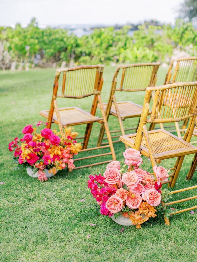 Wedding ceremony flowers Hawaii wedding