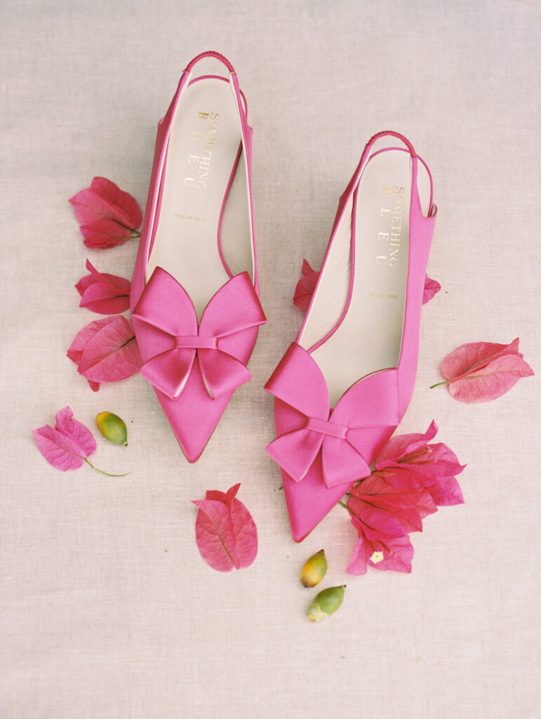 pink wedding shoes, something bleu wedding shoes